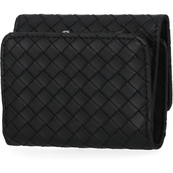 Nautica Women's Rowers End Small Wallet Woven Black RFID Bifold Card Holder - Picture 3 of 3